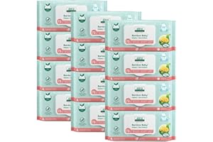 Aleva Naturals Hypoallergenic Bamboo Baby Wipes for babies with Sensitive Skin, Super Soft, Biodegradable, Extra Strong, Natu
