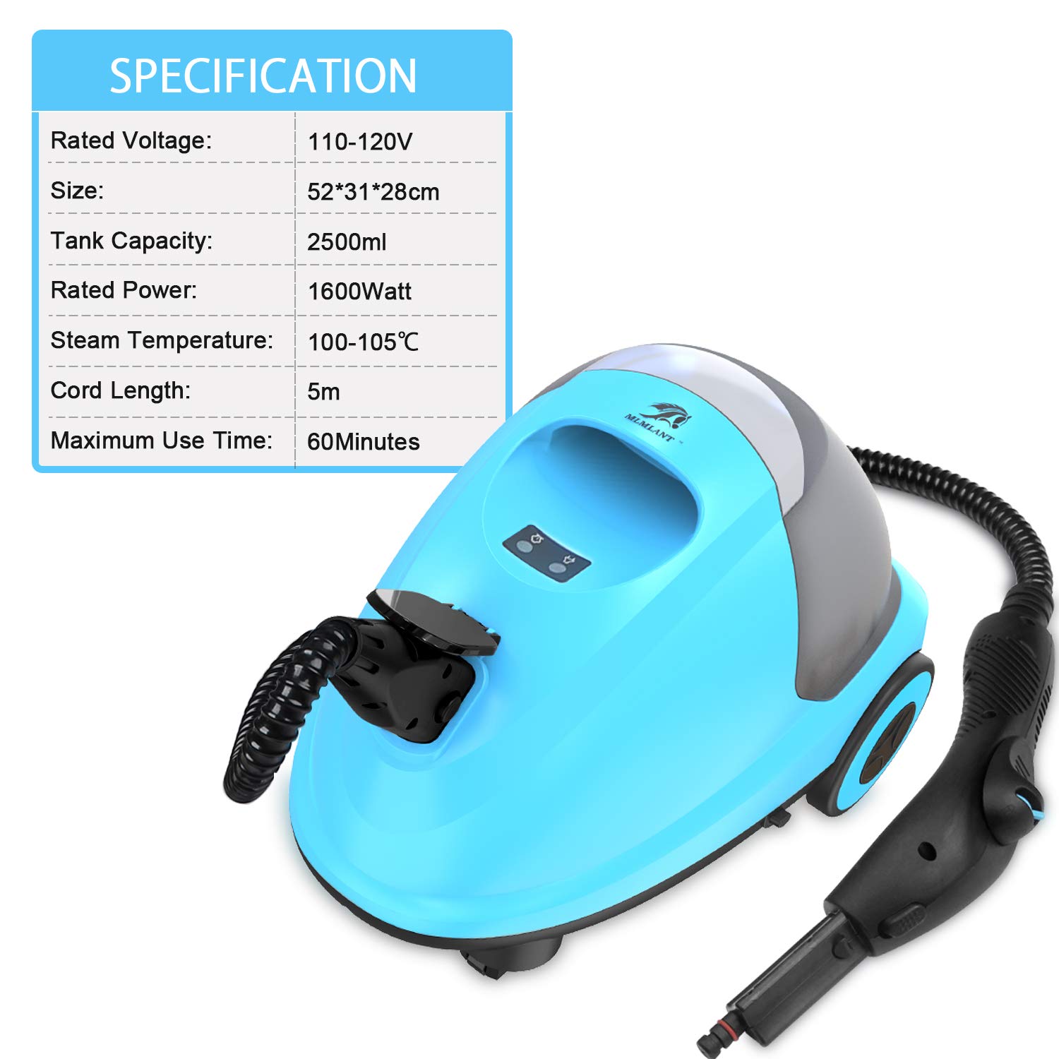 MLMLANT Steam Cleaner System,2.5L Water Tank Capacity 1600W Heavy Duty