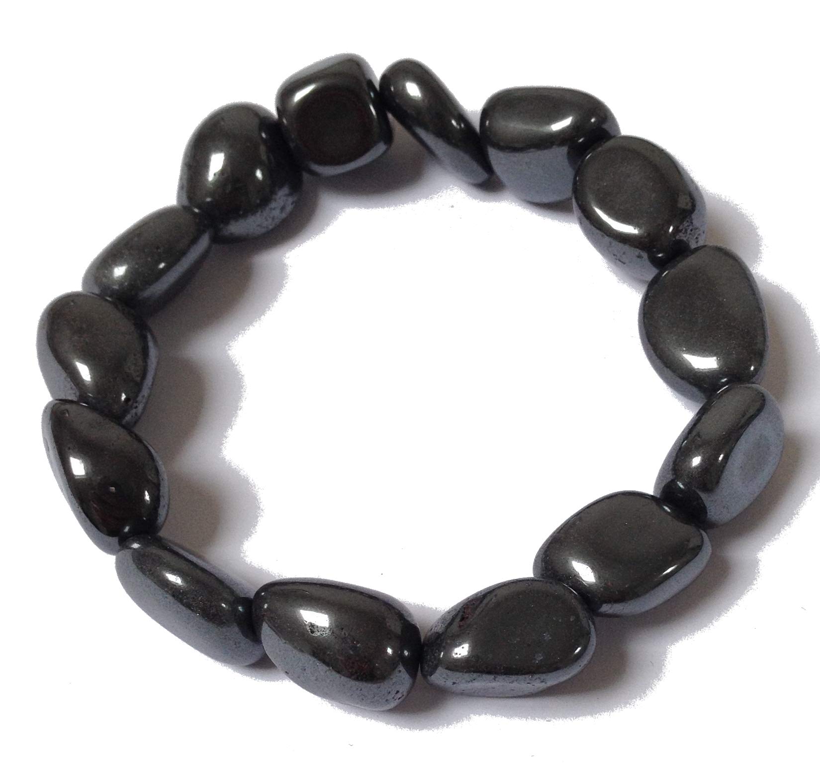 Wild Therapies Hematite Tumble Stone Bracelet - Yoga - With Gift Pouch