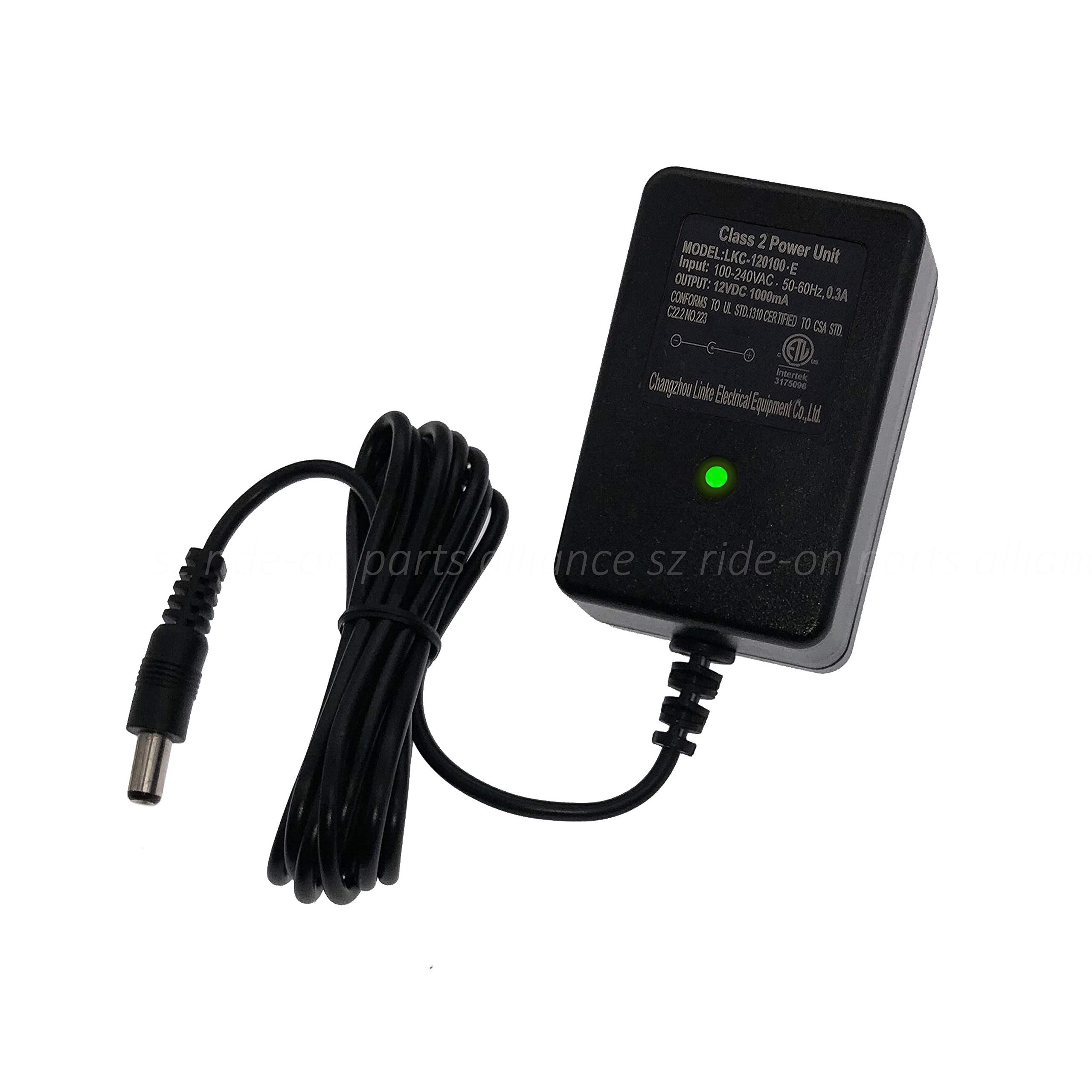 LinkePow 12 Volt Battery Charger, 12V Charger for Ride On Car Kid Trax Dynacraft Costzon Best Choice Product JEEP Wrangler Ride-Ons Battery Power