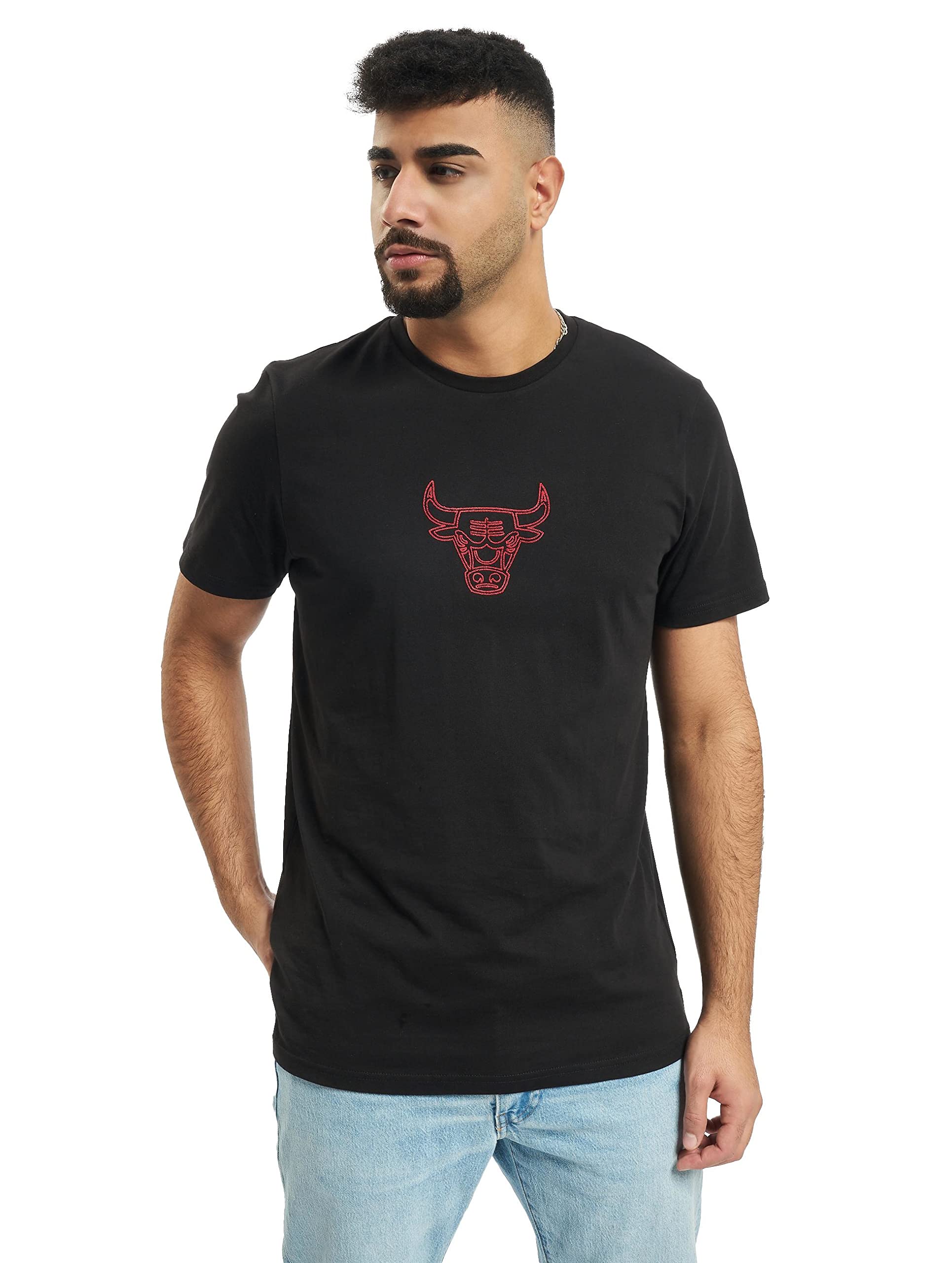 New Era NBA Chicago Bulls Chain Stitch Tee T-Shirt, Größe:L