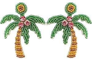EARTIF Coconut Palm Tree Dangle Earring Summer Holiday Hawaii Gift Beach Theme Jewelry handmade beaded jewelry Gifts Funny Earrings