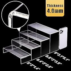 2 Set Large Acrylic Risers, 8 Pcs Rectangular Clear