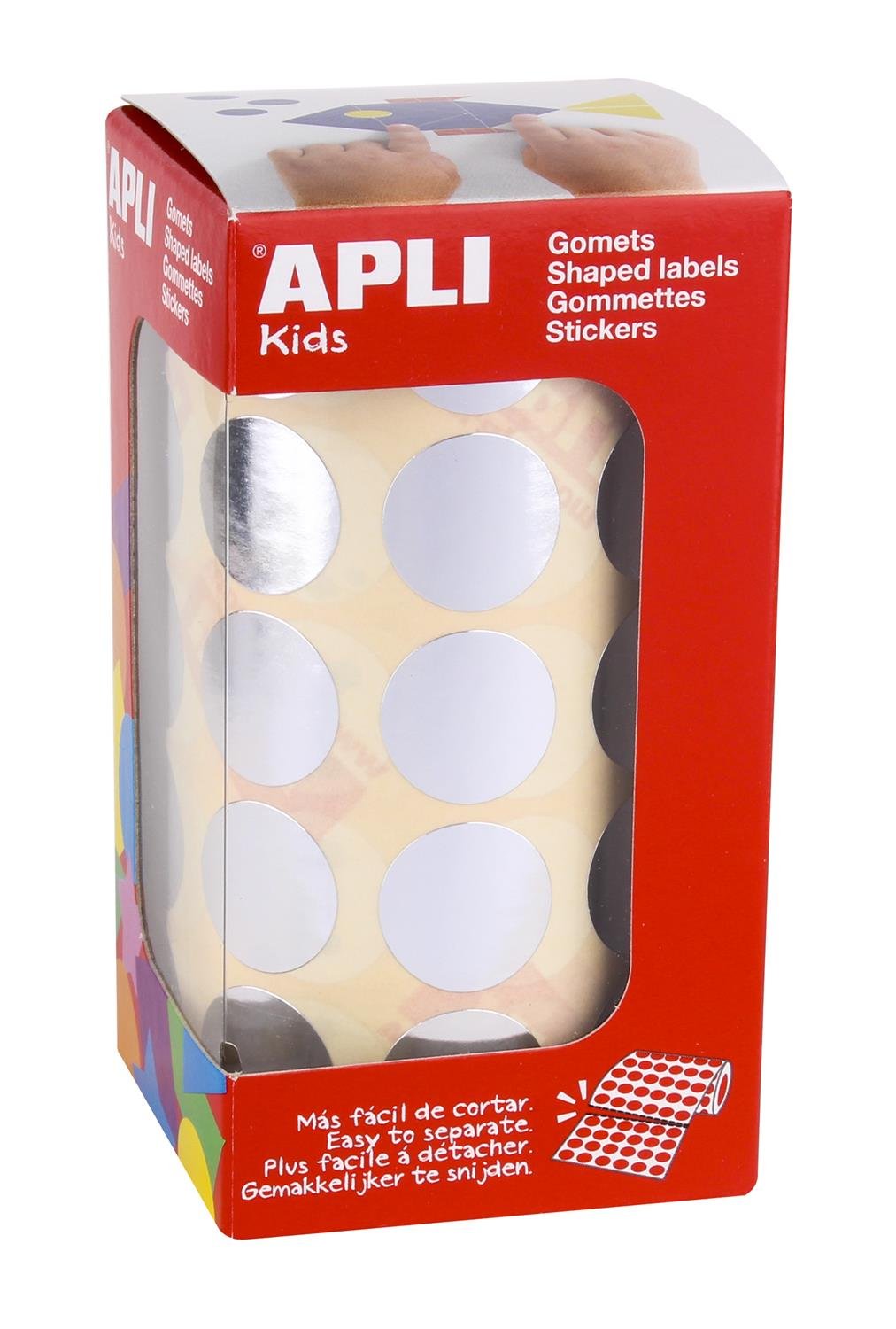 Apli Metallic Stickers/Round/Silver / 20 mm Diameter/Sold by Roll — image 1