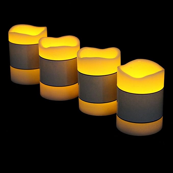 LED-Kerzen creme 4er Set mit Fernbedienung