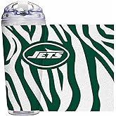 Rico Industries NFL Football Glitter 24oz Acrylic Glitter Tumbler with Hinged Lid, Officially Licensed Double Wall Tumbler with Straw