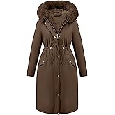RISISSIDA Women Winter Parka Puffy Coat for Deep Cold,Thicken Puffer Jacket with Long Fur Collar Hooded,Warm Bubble Overcoat