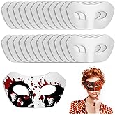 24 Pcs DIY Blank Masks - Pure White Paper for Handmade Graffiti, Hand Painted Art - Masquerade Halloween Cosplay Party