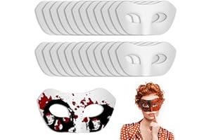 CDOKY 24 Pcs DIY Blank Masks, Pure White Paper Masks, Handmade Graffiti Masks, Hand Painted Masks, Art Masks for Masquerade Halloween Cosplay Party
