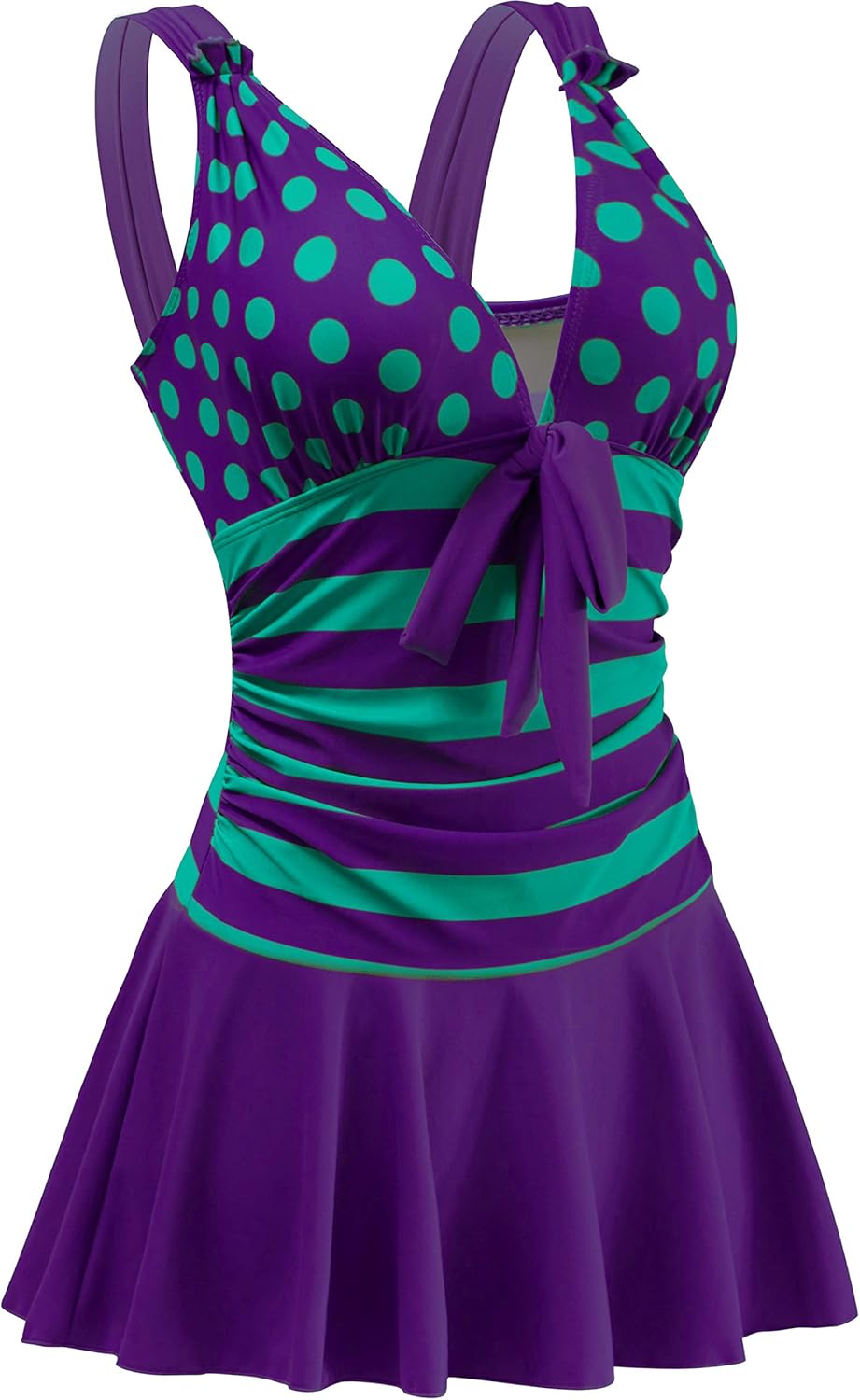 AONTUS Swimwear One Piece Swimsuits Plus Size Swimming Dress for Women