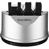 SHARPAL 191H Knife & Scissors Sharpener, Kitchen Chef Sharpening Tool for Straight and Serrated Knives – Repairs, Restores, a