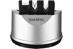 SHARPAL 191H Pocket Kitchen Chef Knife Scissors Sharpener for Straight & Serrated Knives, 3-Stage Knife Sharpening Tool Helps Repair and Restore Blades