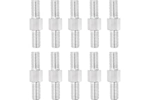 PATIKIL M8x40mm Double End Threaded Stud Screw, 10pcs 304 Stainless Steel Hex Bolt Left and Right Hand Threaded Rod Bar Adapter for Furniture Hardware, House Maintenance