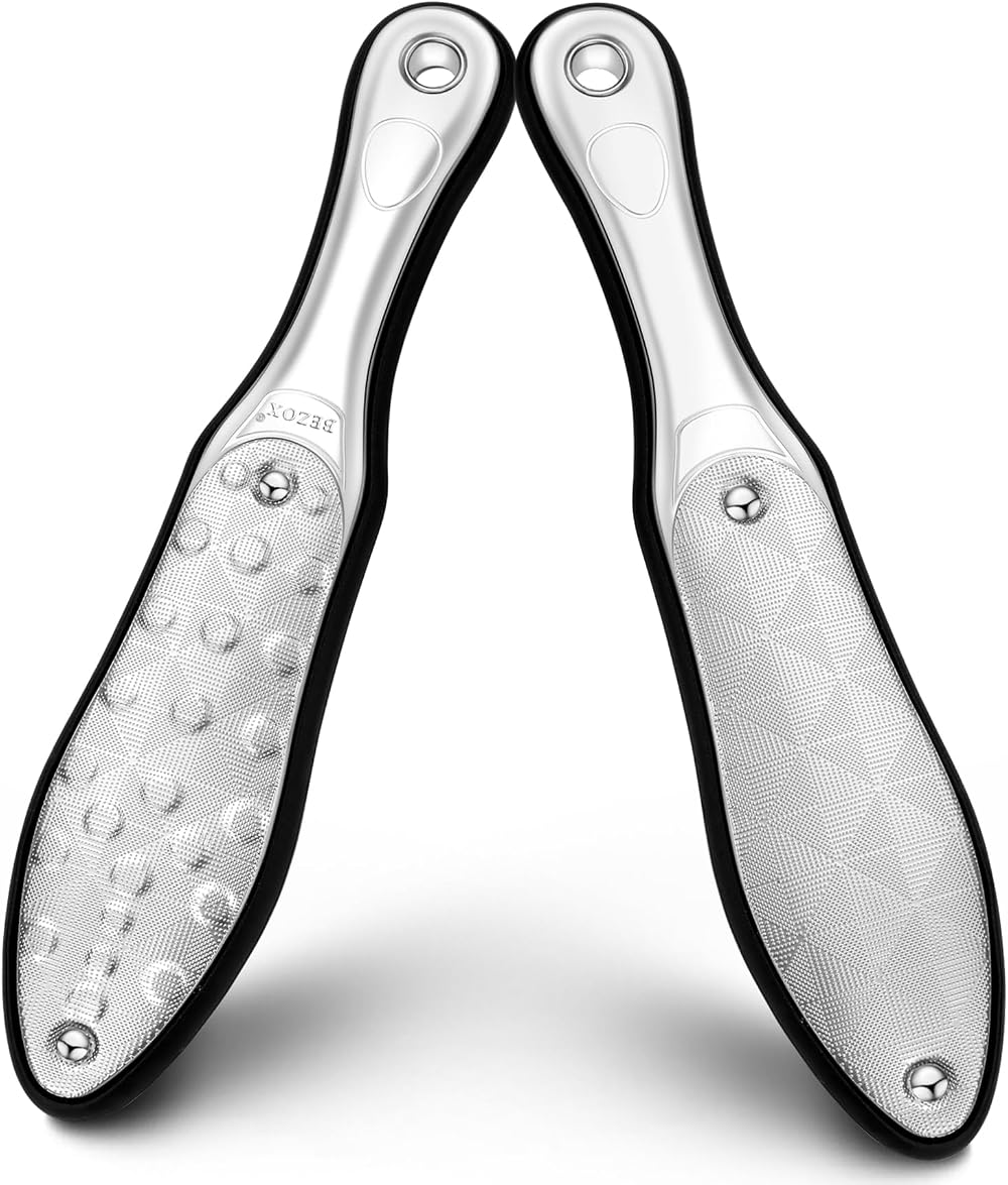 BEZOX Heavy Duty Stainless Steel Foot File, Double Side Pedicure Tool