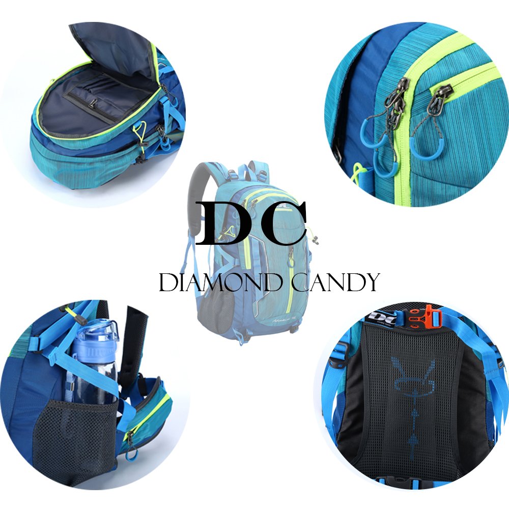 Outdoor Ultralight Waterproof Sport Backpack - Diamond Candy Trekking Rucksack with Rain Cover for Mountaineering Hiking Camping Travel Multi-functional Daypack