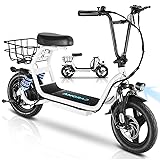 Caroma Electric Scooter with Seat, 14" Fat Tire