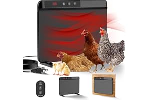 HOPOCO Smart Chicken Coop Heater with Efficient Thermostat, Compatible with Timers & Temp Controllers, 200W Safe Inside Radiant Flat Panel Warmer, Remote-Adjustable for Pets & Animals in Winter