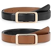 JASGOOD Women Reversible Leather Belt for Pants Jeans Ladies Waist Belt for Dresses