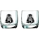 Star Wars Glass Set - Darth Vader - Collectible Gift Set of 2 Cocktail Glasses - 10 oz Capacity - Classic Design - Heavy Base