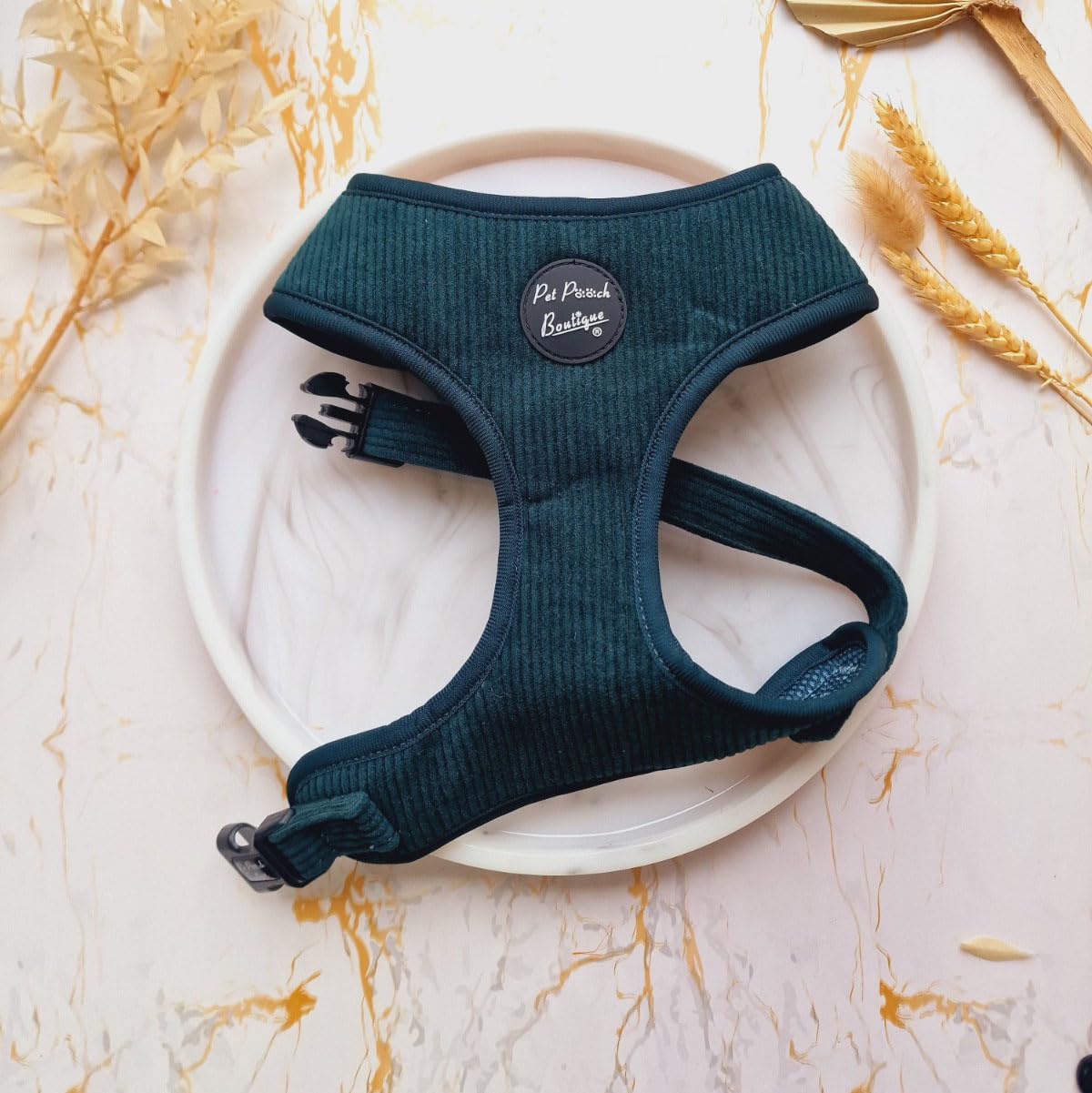 Forest Green Cord Dog Harness XS
