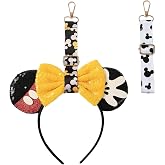 Obavioy 2PCS Mouse Ear Holder for Backpack Headband Bag Charm Essentials | Theme Park Trip, Adjustable Keychain, Lanyard Strap Organizer D&eacute;cor, Travel Hanging Display Accessories