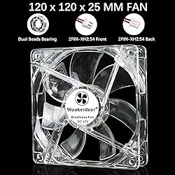 2 Pack 120mm 12cm 12025 DC Fan 12V 120 x 120 x 25