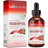 100% Pure Rosehip Oil - 4 OZ - Certified ORGANIC - Cold pressed & unrefined - NON Greasy HIGH absorbency - Use daily - nourishes, hydrates and visibly reduces fine lines, scars, stretch marks and skin