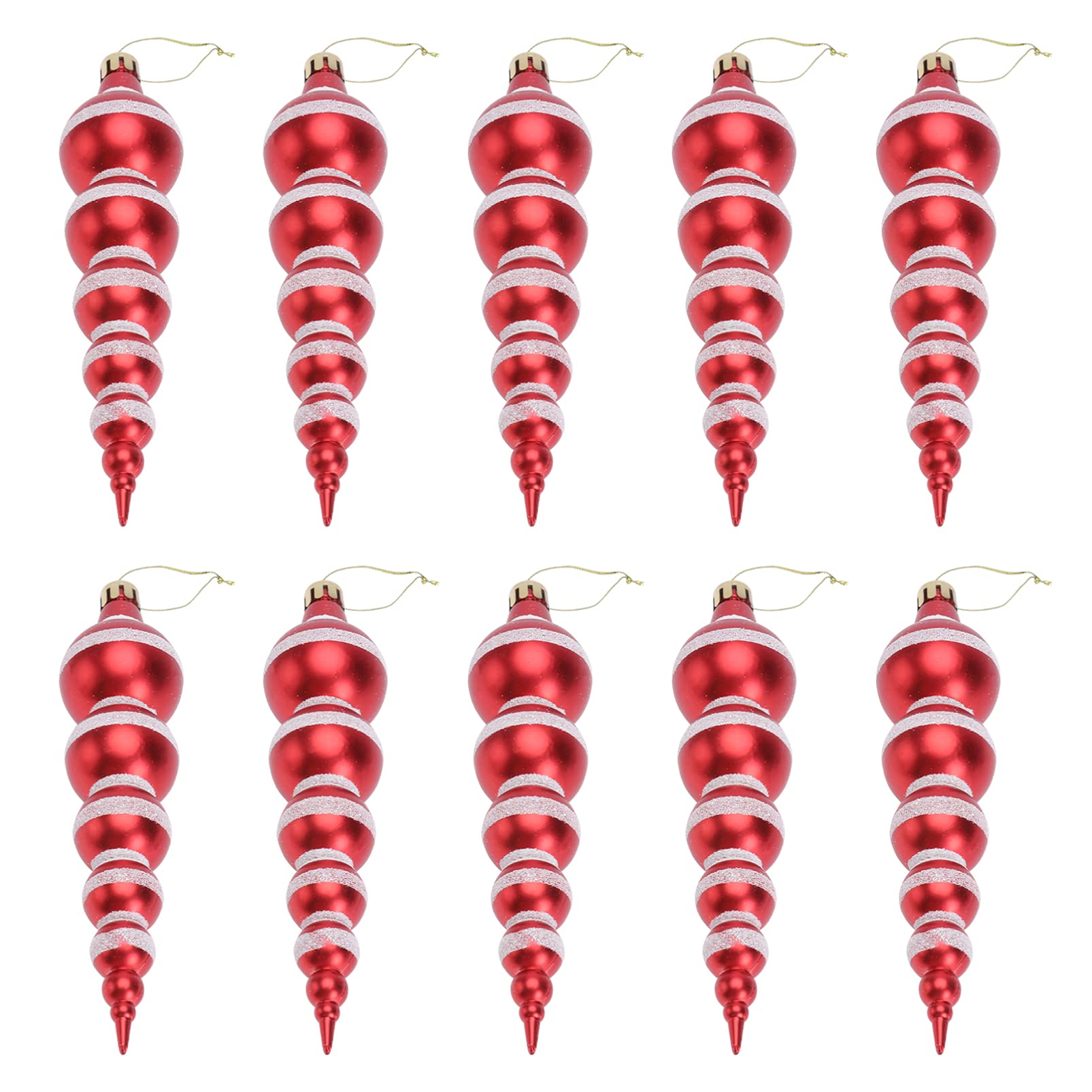 Amosfun 12pcs Christmas Tree Ball Ornaments Gourd Shaped Pendant Baubles Balls Shatterproof Tree Balls for Seasonal Holiday Wedding Xmas Party Decor 14cm