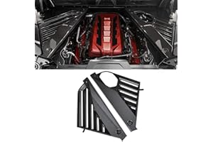 BILLFARO 2Pcs Engine Bay Panel Cover,Carbon Fiber Pattern Rear Engine Covers Left Right Engine Case Guards Protector Compartment Filler Covers for Corvette C8 Stingray 2020+ for C8 Z06/E-ray 2023+