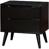 Benjara Benzara Lenard Mid Century Modern Nightstand, Black,