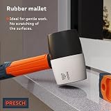 PRESCH Rubber Mallet 450g Fiberglass Handle 55mm Diameter for Indoor Outdoor Use view 3