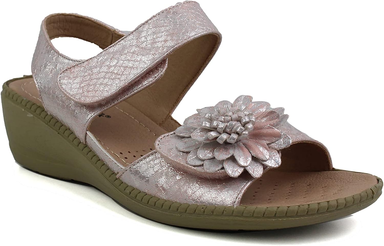 Cushion Walk Womens Ladies Twin Touch Fasten Sling Back Floral Summer