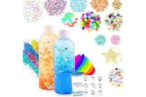 VMNlooking Sensory Bottles Kits Supplies Sensory Toys for Toddlers1-3, Calm Down Corner Supplies with Glitter,2 Fun Containers and Fun Stickers& More(L)