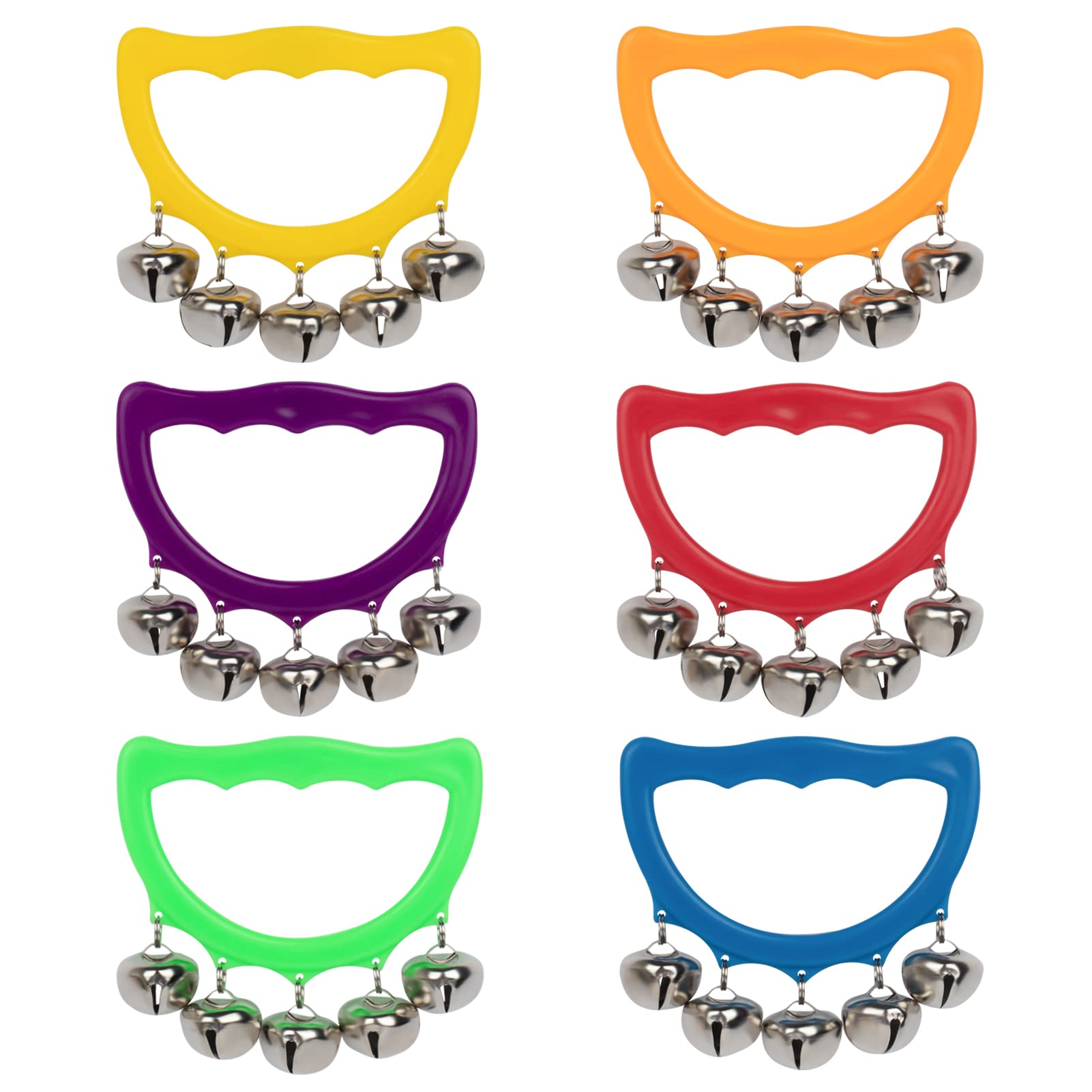 MUSCELL Jingle Bells, 24 Pcs Christmas Hand Bells Jingle Bells, Brightly Colored Musical Instruments Jingle Bells Gift for Children Party, Classroom and Show, for 3+Years Old