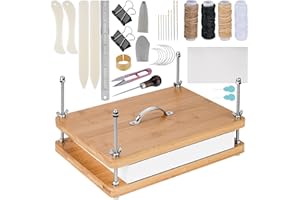 NiHome 35 PCS Book Press Binding Kit for Notebooks, Lesson Plans, Document Organization - Compact Bamboo Bookbinding Tools, B