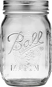 Jarden Ball Regular Mouth 16-Ounces Mason Jar with Lid and Band (1-Unit)