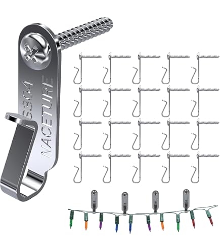 Lewufe - Ganchos Para Colgar Luces De Acero Inoxidable, Ganchos De Tornillo Para Exteriores Para