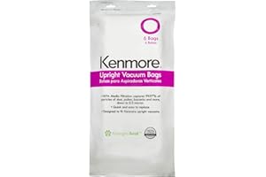 Kenmore 53294 Style O HEPA Cloth Vacuum Bags for Kenmore Upright Vacuum Cleaners 6 Pack,White