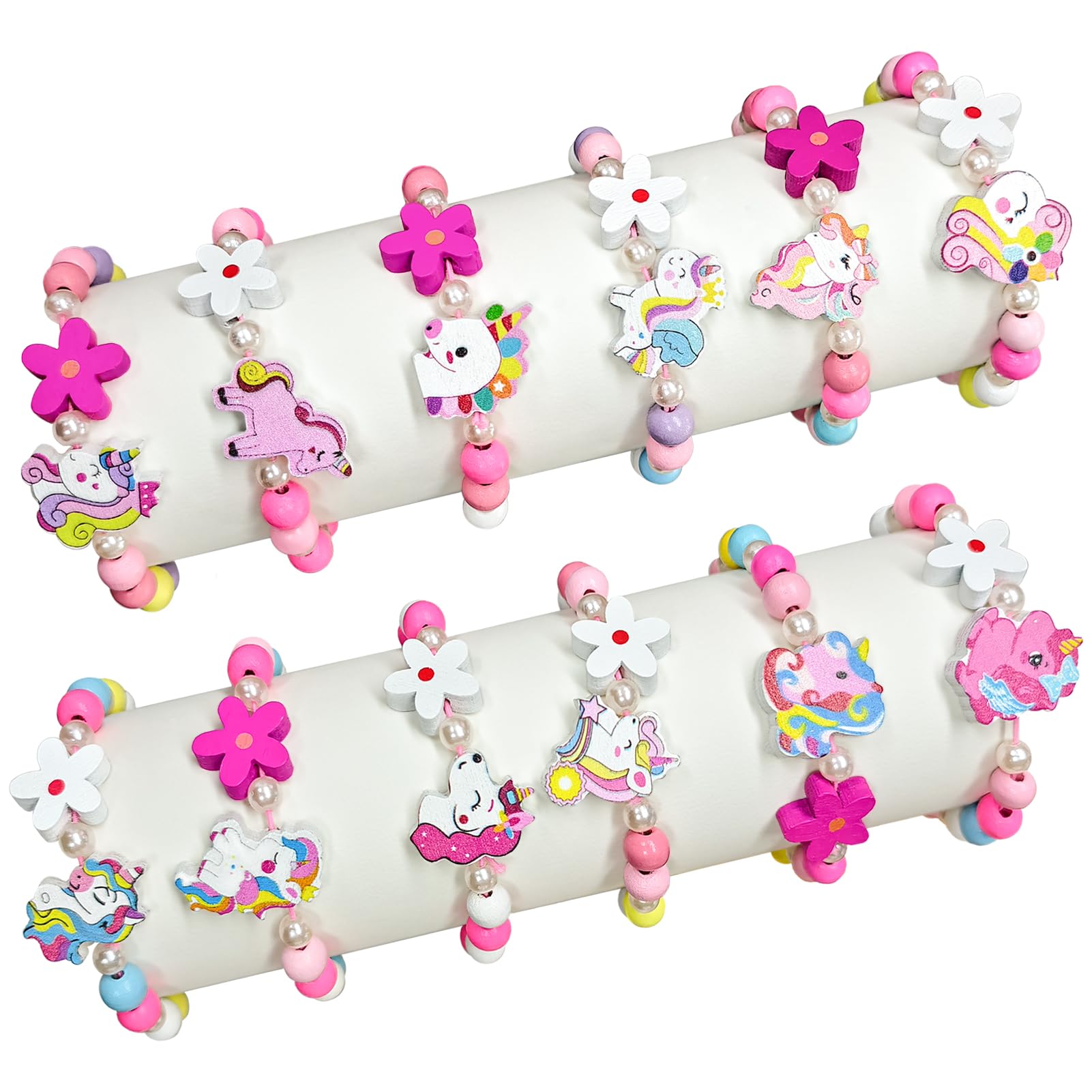 Hanqing 12Pcs Girls Princess Friendship Bracelets, Girls Party Bag Fillers, Party Bag Stocking Filler for Kids, Christmas Birthday Party Favours