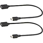 zdyCGTime 2-Pack USB 2.0 Type-C Female to USB Mini B Male Extension Cable, 30CM