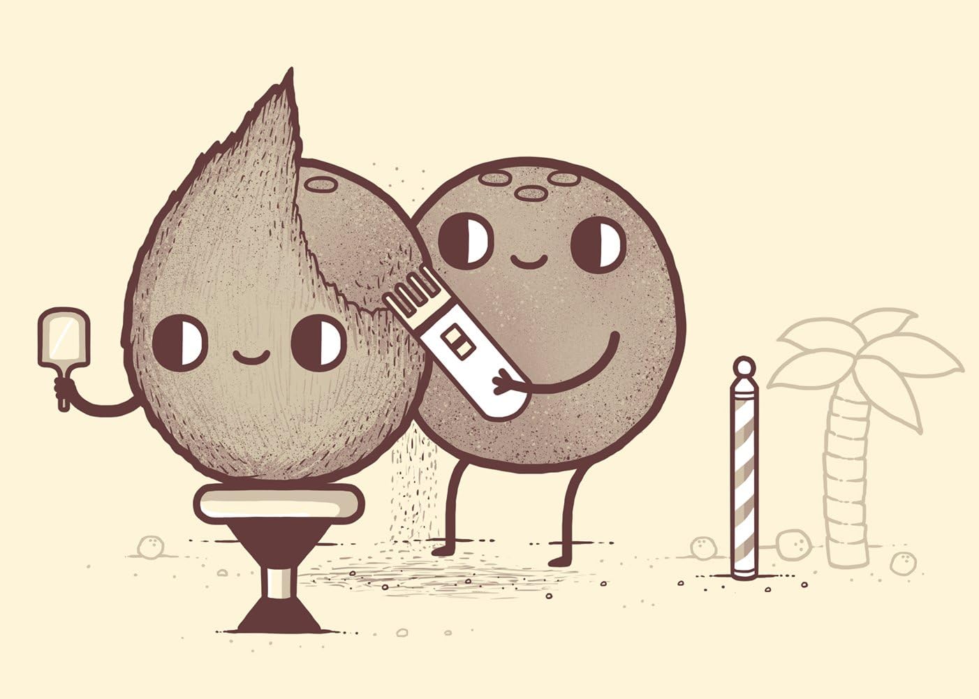 "Coconut Shavings" Barber Humor - Rectangle Refrigerator Magnet