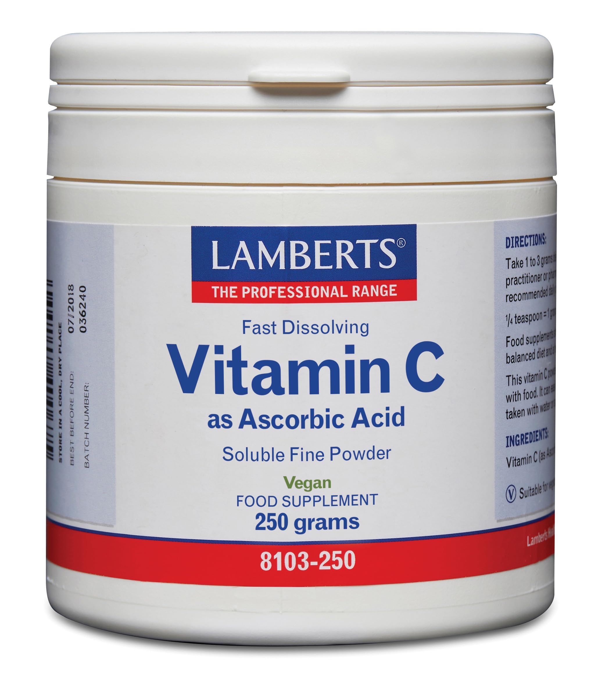 Lamberts Vitamin C Ascorbic Acid - 250g Powder