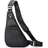 LKEX Crossbody Bag Anti-Theft Lightweight Casual Shoulder Backpack Sling Chest Bag Belt Rucksack for Travel Bicycle Sport
