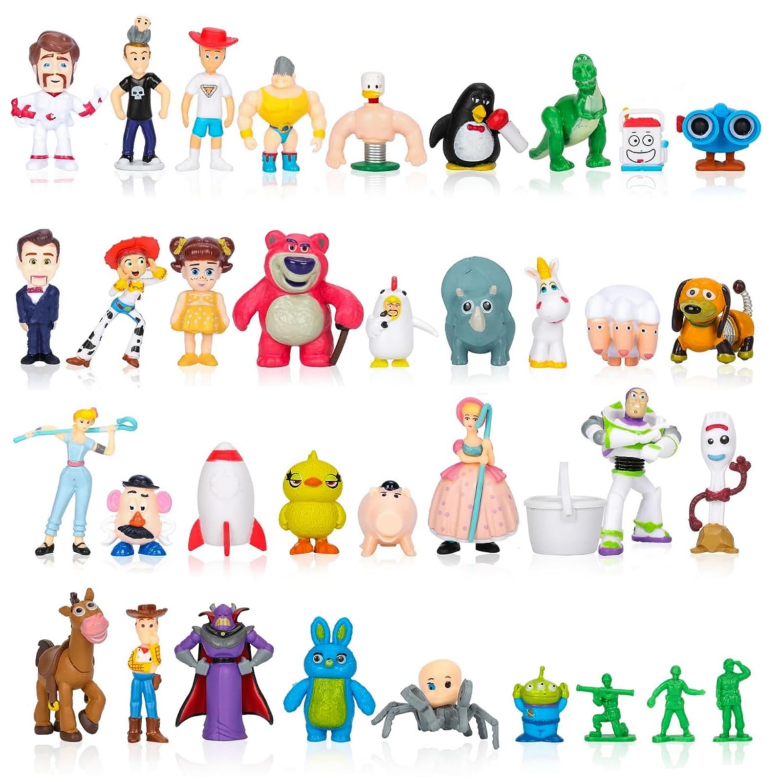 Action Figures Mini Toys Set, 1.2-2 inches Tall with Woody, Buzz and Jessie,Toy Anime Figurines Characters(36 Pack)