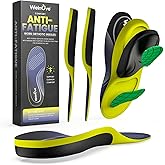Work Orthotic Insoles for Plantar Fasciitis - (2 Pairs) Welnove Comfort Work Boot Insoles for Standing All Day - Anti Fatigue Medium Arch Support Shoe Inserts for Men Women Flat Feet Pain (Size L)