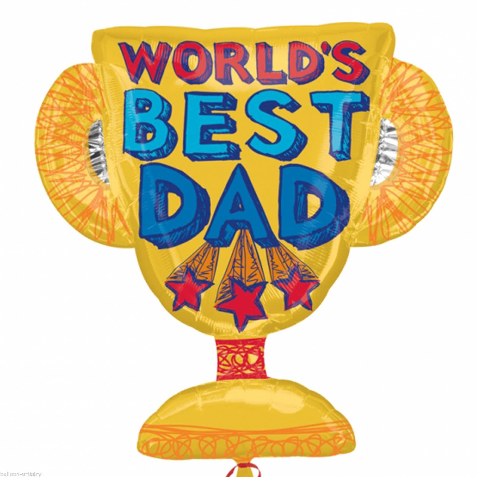 amscan 2602301 - Supershape Father's Day "WORLD'S BEST DAD" Trophy Foil Party Balloon โ image 1
