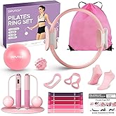 diputox Pilates Ring Kit for Women, Pilates Equipment Accessories, Home Workout Set with Magic Circle, Mini Exercise Ball, Ankle Resistance Bands & Yoga Socks, for Fitness, Toning & Better Me Gifts
