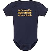 Watching the Wolverines with my Daddy Baby Boy Bodysuit Outfit Romper Gift
