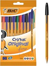 BIC Cristal Original Fine Ball Pen 0.8 mm Assorted Colours Pack of 10