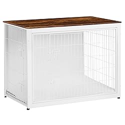 DWANTON Dog Crate Furniture with Cushion, Wooden